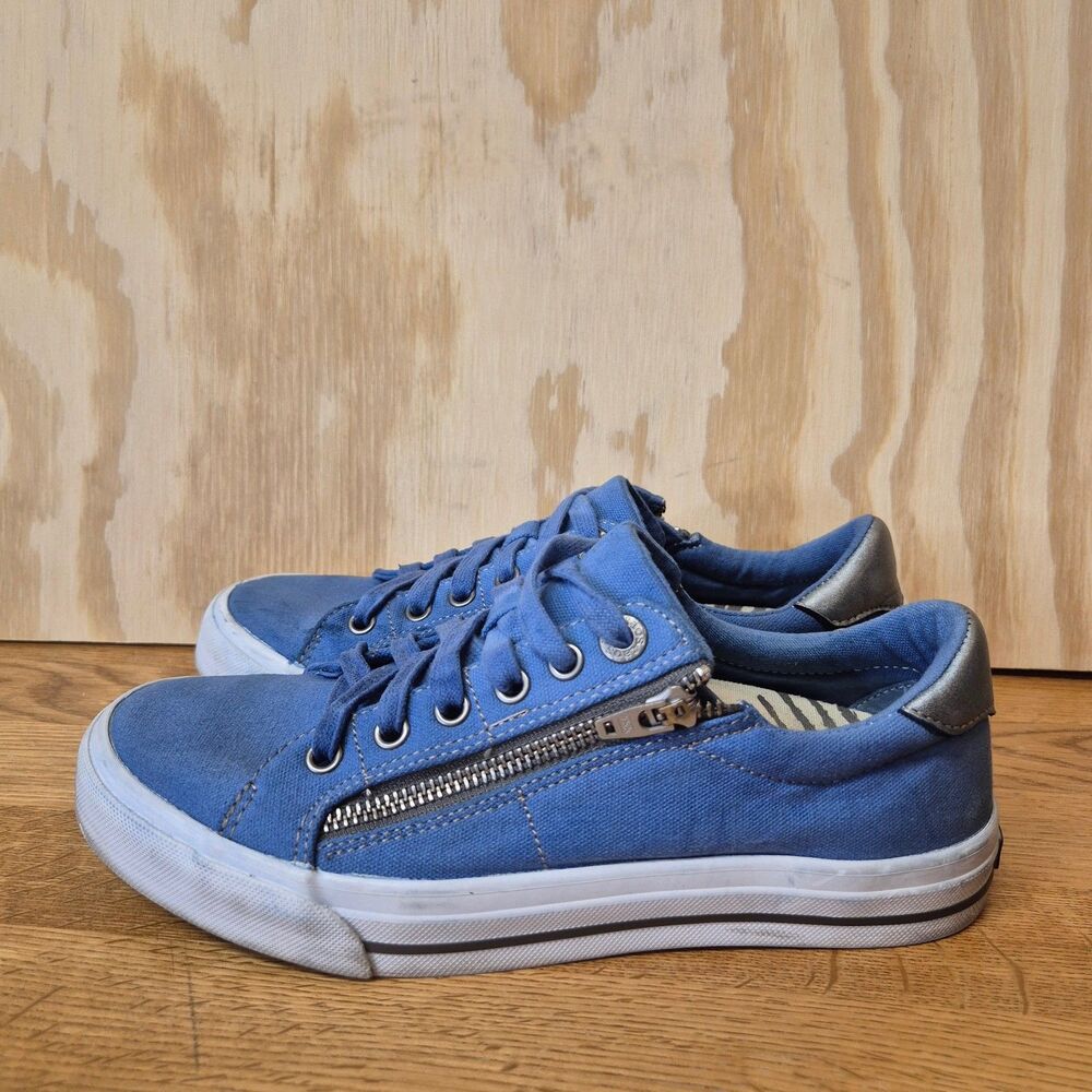 Taos Z Soul Women's 7 Blue Canvas Side Zip Comfort Sneakers ZSL-13672
